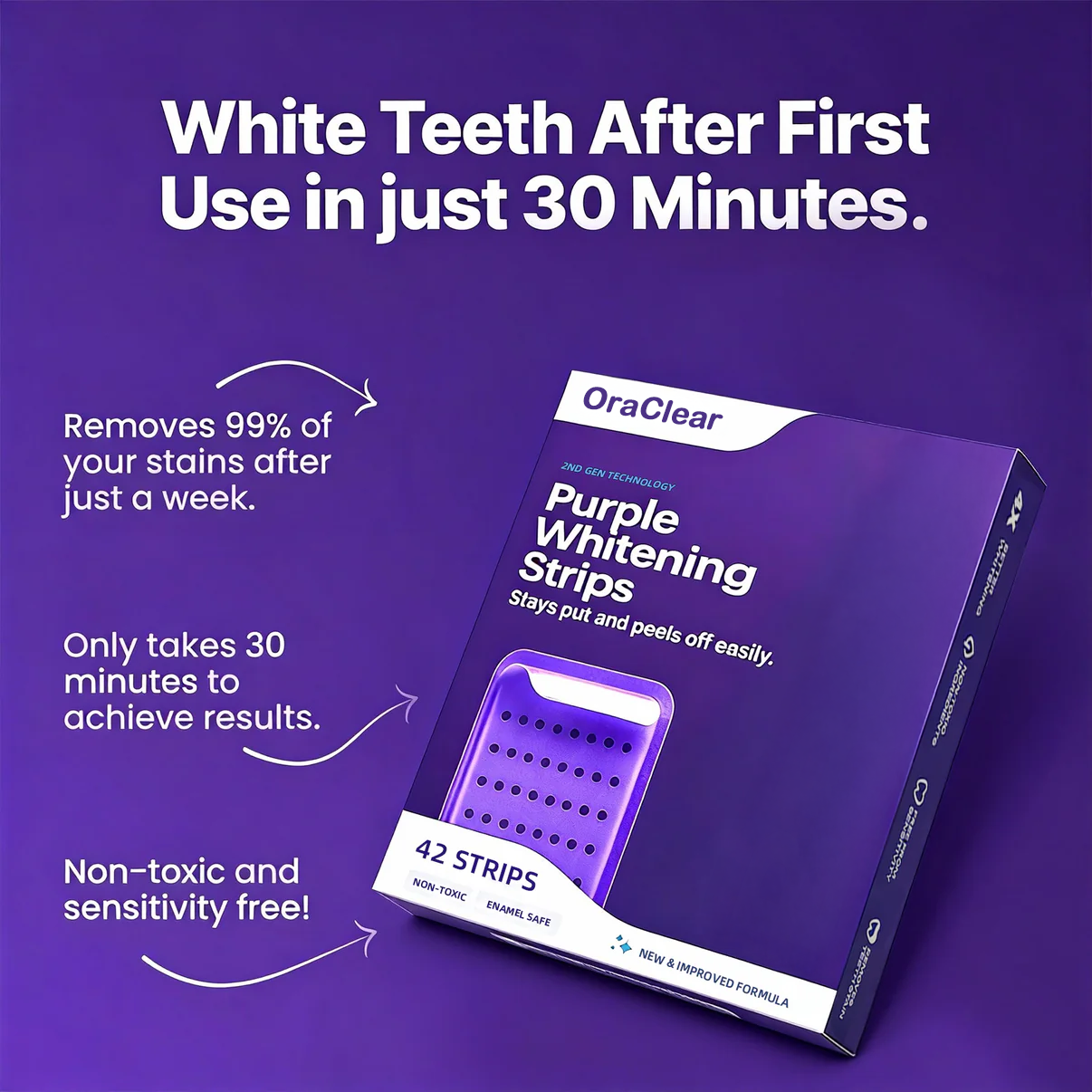 OraClear Purple Whitening Strips
